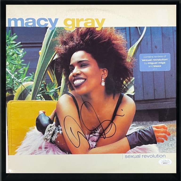 Macy Gray signed 2001 Sexual Revolution Album Cover/LP/Vinyl/Record Framed -JSA