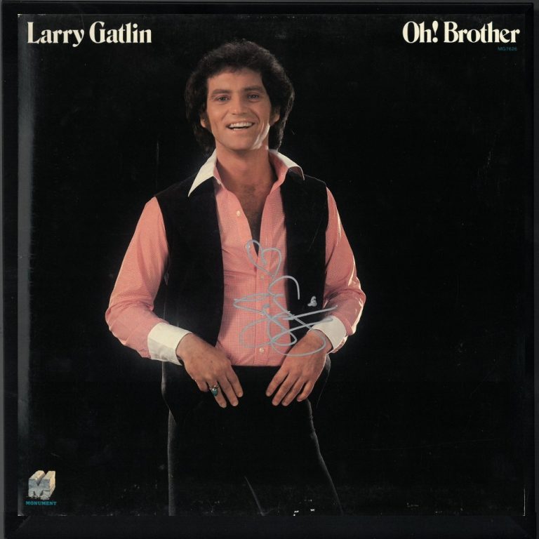 Larry Gatlin signed 1978 Oh! Brother Album Cover/LP/Vinyl Record Framed - JSA