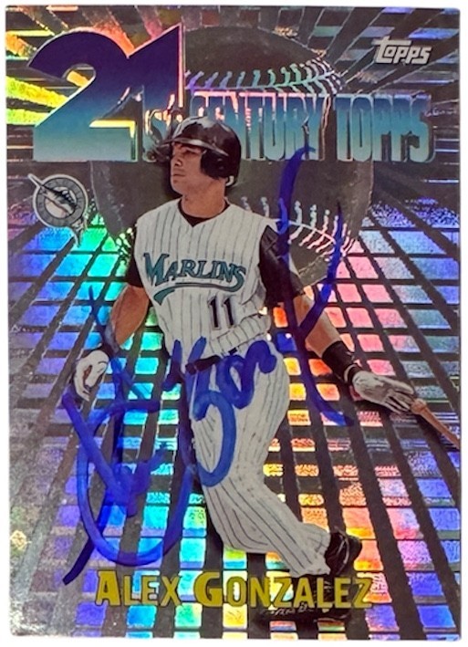 Alex Gonzalez signed 1999 Topps 21st Century On Card Auto #C2- COA (Marlins)