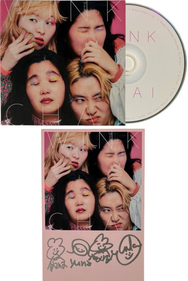 Chai signed 2021 Wink Postcard Insert w/ CD 4 sigs-COA  Mana, Kana, Yuuki,  Yuna