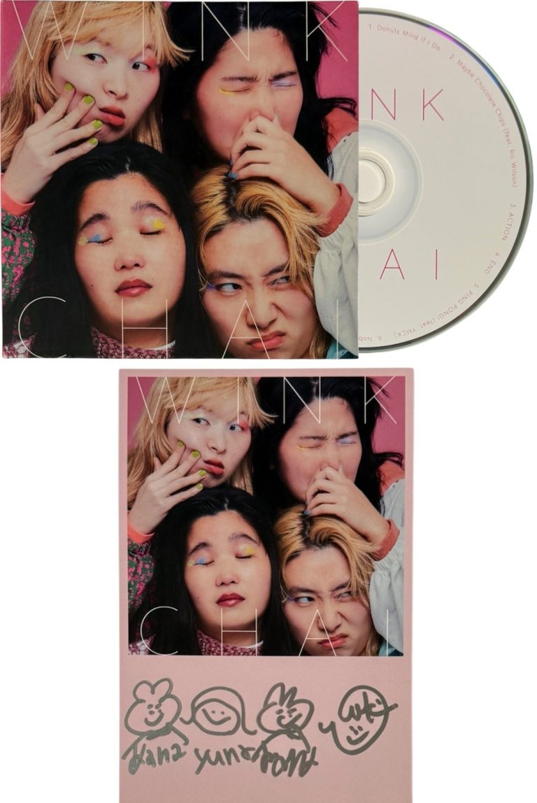 Chai signed 2021 Wink Postcard Insert w/ CD 4 sigs-COA  Mana, Kana, Yuuki,  Yuna