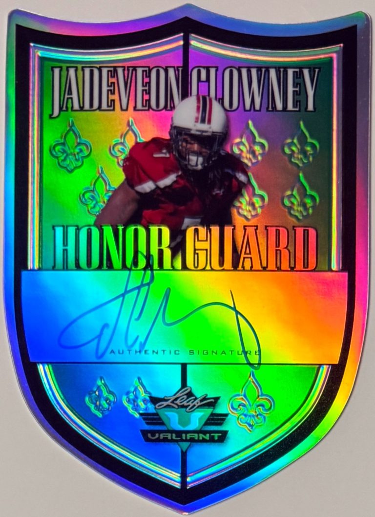 Jadeveon Clowney signed 2014 Leaf Valiant Honor Guard RC On Card Auto #HG-JC1