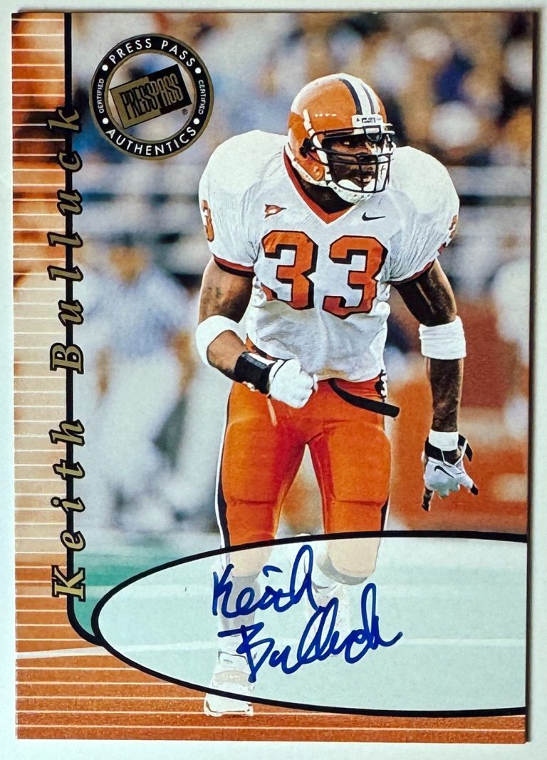 Keith Bulluck signed 2000 Press Pass Rookie RC On Card Auto-  (Syracuse/Titans)