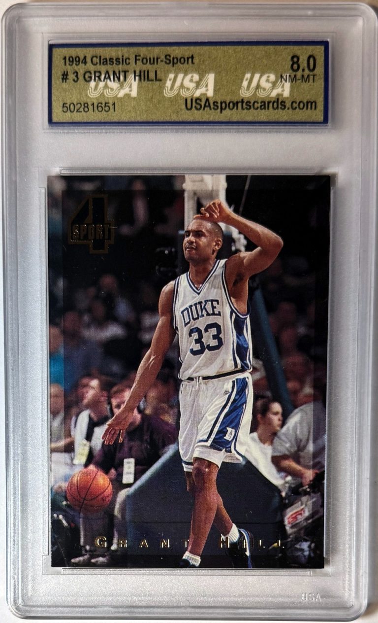 Grant Hill 1994 Classic Four-Sport Rookie  (RC) Card #3- USA Graded 8 NM-MT Duke