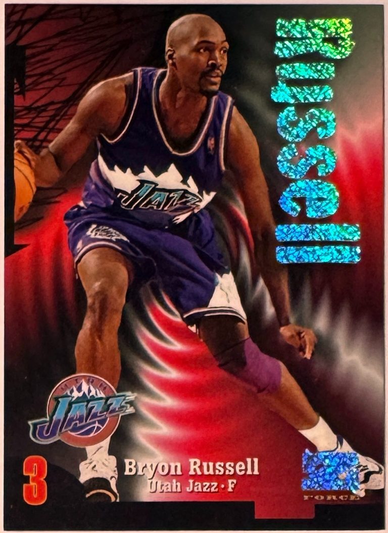 Byron Russell 1997-98 SkyBox Z-Force Basketball Card #82 Rave- /399 – Utah Jazz
