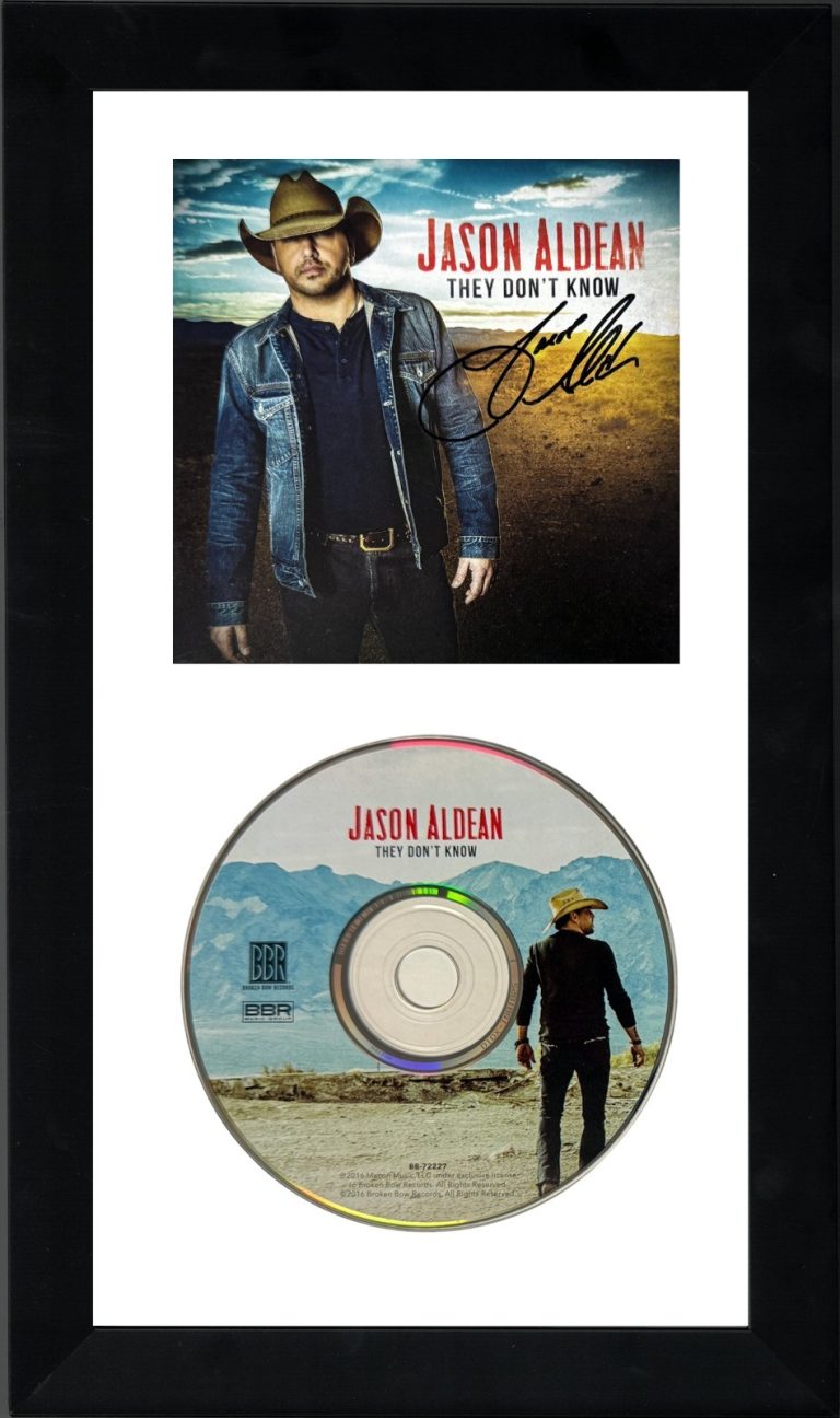 Jason Aldean signed 2016 They Don't Know Album Cover Booklet w/ CD Framed – COA