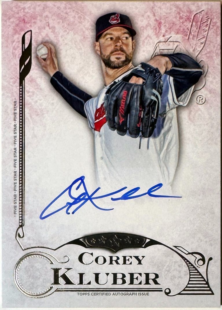 Corey Kluber signed 2015 Topps Five Star On Card Auto #FSA-CKL (Cleveland/2X CY)