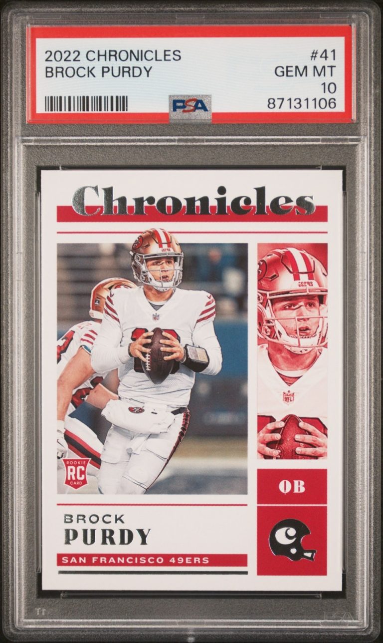 Brock Purdy 2022 Panini Chronicles Rookie Card #41- PSA Graded 10 Gem Mint-49ers