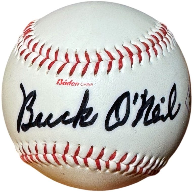 Buck O'Neil signed Baden Negro League Logo Baseball - COA (KC Monarchs/HOF/Cubs)