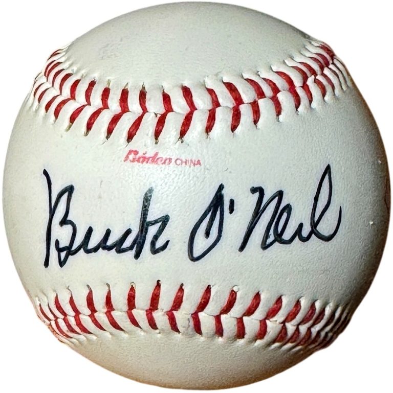 Buck O'Neil signed Baden Negro League Logo Baseball tone- COA (KC Monarchs/HOF)