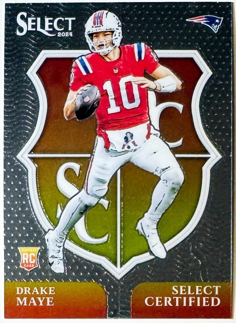 Drake Maye 2024 Panini Select Certified Rookie Card (RC) #3 New England Patriots