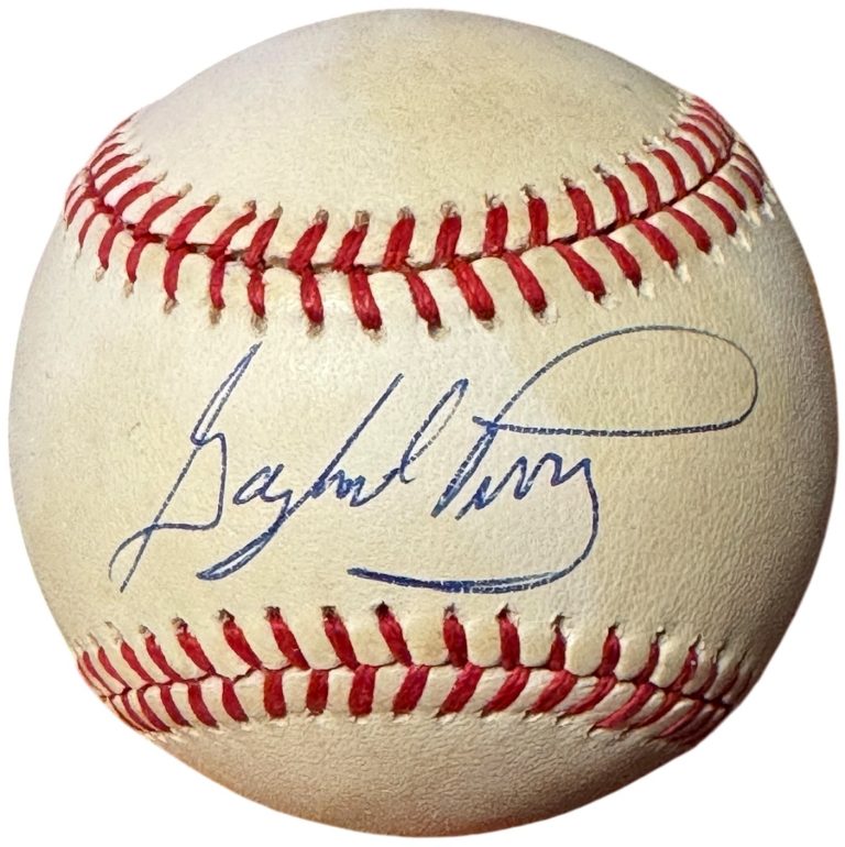 Gaylord Perry signed Official Rawlings RONL National League Baseball toned- COA