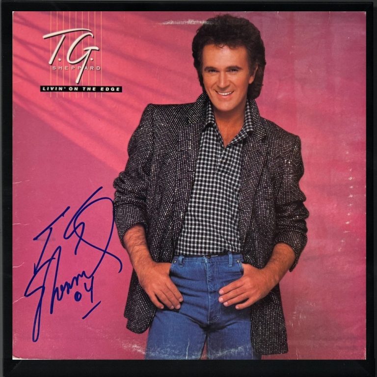 T.G. Sheppard signed 1985 Livin' on the Edge Album/LP/Vinyl Record Framed - JSA