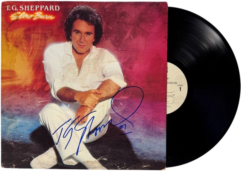 T.G. Sheppard signed 1981 Slow Burn Album Cover/LP/Vinyl Record - JSA #GG08406