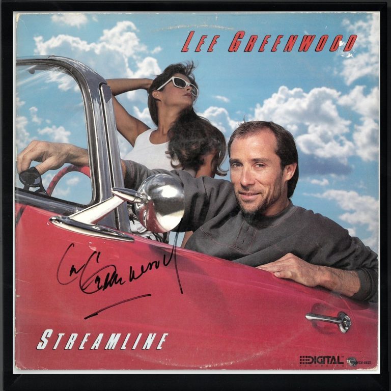Lee Greenwood signed 1985 Streamline Album Cover/LP/Vinyl Record Framed- JSA COA