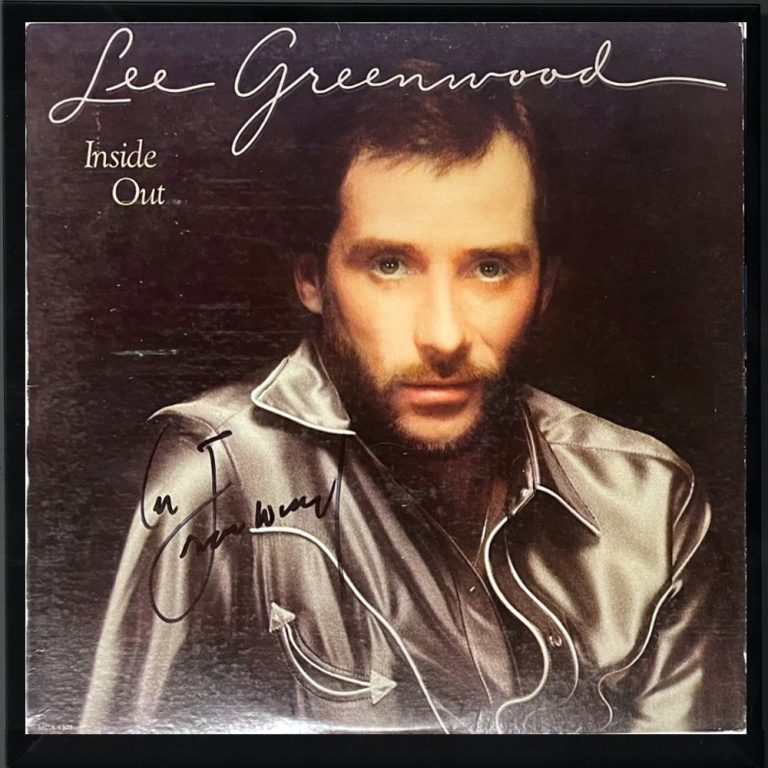 Lee Greenwood signed 1982 Inside Out Album Cover/LP/Vinyl Record Framed- JSA COA