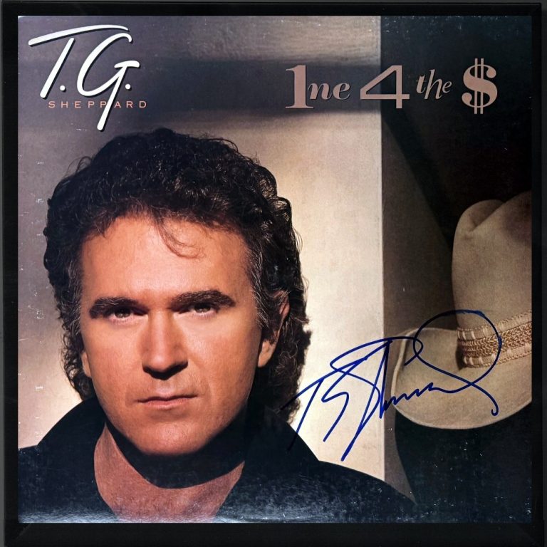 T.G. Sheppard signed 1987 One For The Money Album/LP/Vinyl Record Framed- JSA