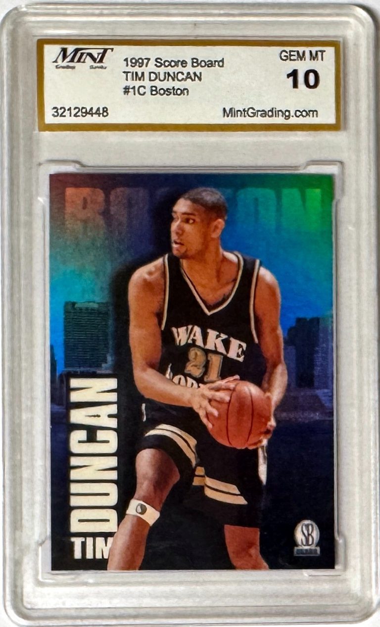 Tim Duncan 1997 Score Board Boston Rookie Card RC #1C- Mint Graded 10 Gem Mint