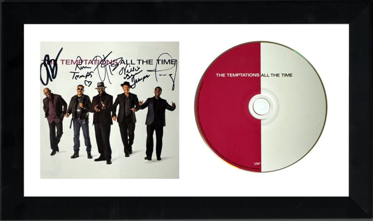 The Temptations signed 2019 All The Time Album Cover Booklet/CD/Framed 5 sig COA