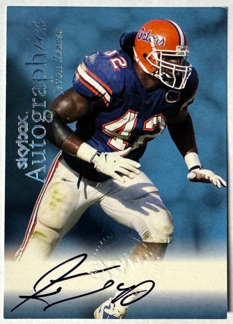 Jevon Kearse signed 1999 Skybox Autographics Rookie On Card Auto- Florida/Titans