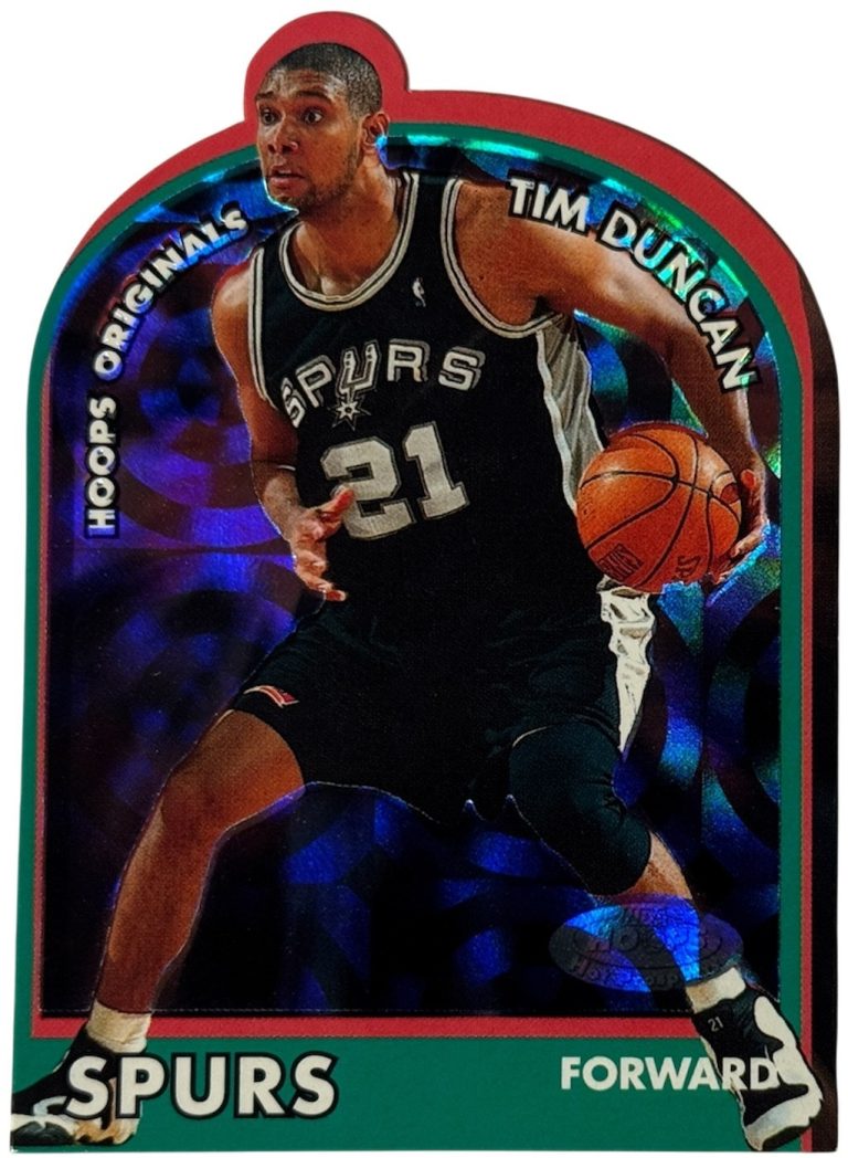 Tim Duncan 2000-01 Hoops Originals Hot Prospects Prizm Die-Cut Card #2H -(Spurs)