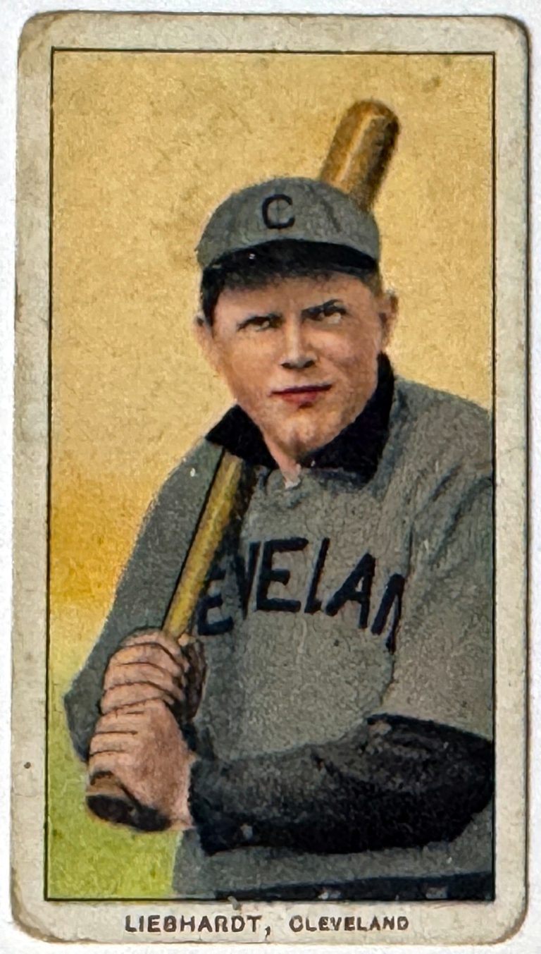 Glenn Liebhardt 1909 T206 Piedmont Cigarettes 150 Tobacco Card CLEVELAND NAPS