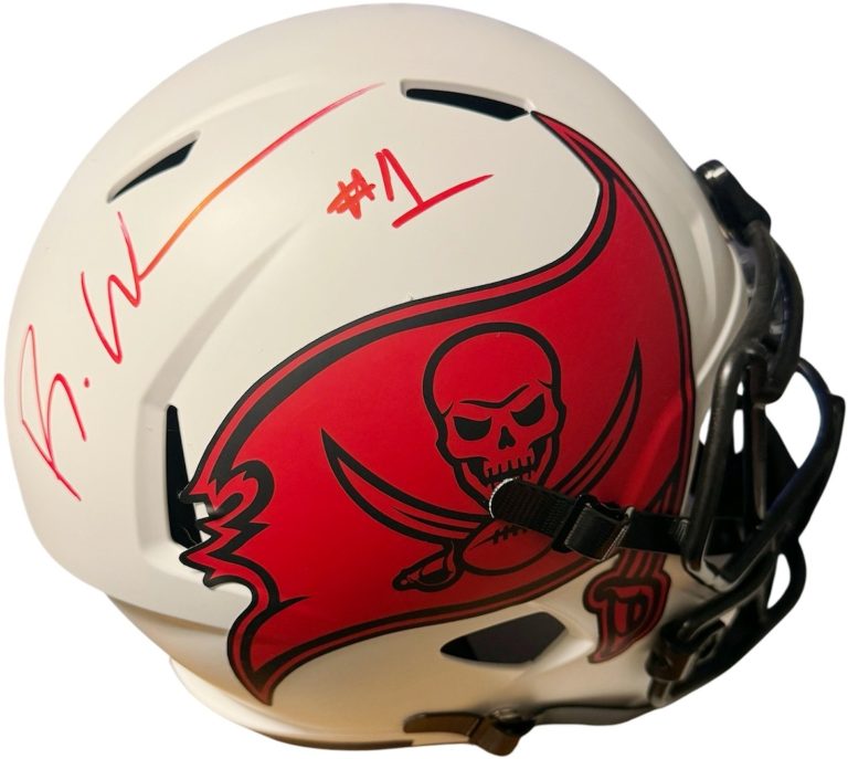 Rachaad White signed Buccaneers Riddell FS Lunar Eclipse Speed Rep Helmet - BAS