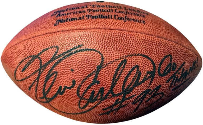 Kevin Carter signed Official Wilson NFL Tagliabue Football #93 Go Titans- COA