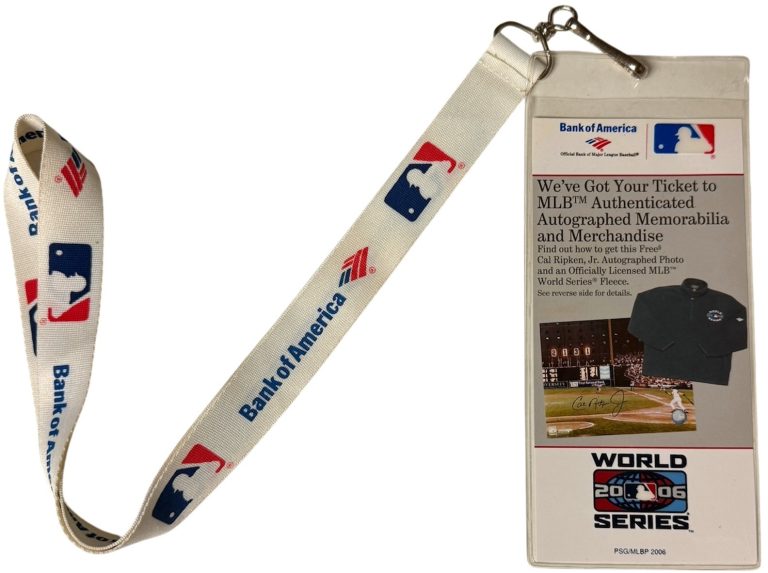 2006 World Series MLB Baseball Authentic Ticket Holder Lanyard Bank Of America