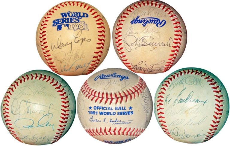 Los Angeles Dodgers Team Signed Ofc 1981 World Series Logo 16 SIGS – JSA