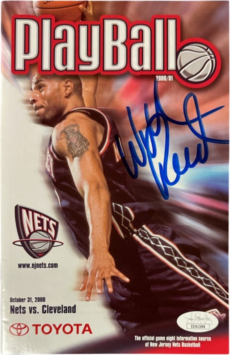 Willis Reed signed 2000-01 New Jersey Nets Playball Program 10/31/00- JSA