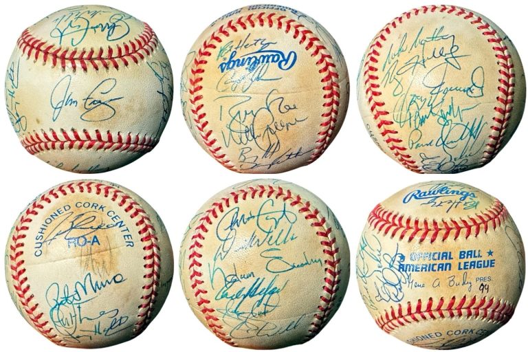 1999 Blue Jays Team signed ROAL Baseball 25 sigs Halladay/Wells/Fregosi- BAS LOA