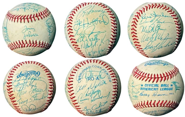 1988 Oakland A's Team signed OFC ROAL Baseball 24 sigs -JSA LOA Eckersley/Parker