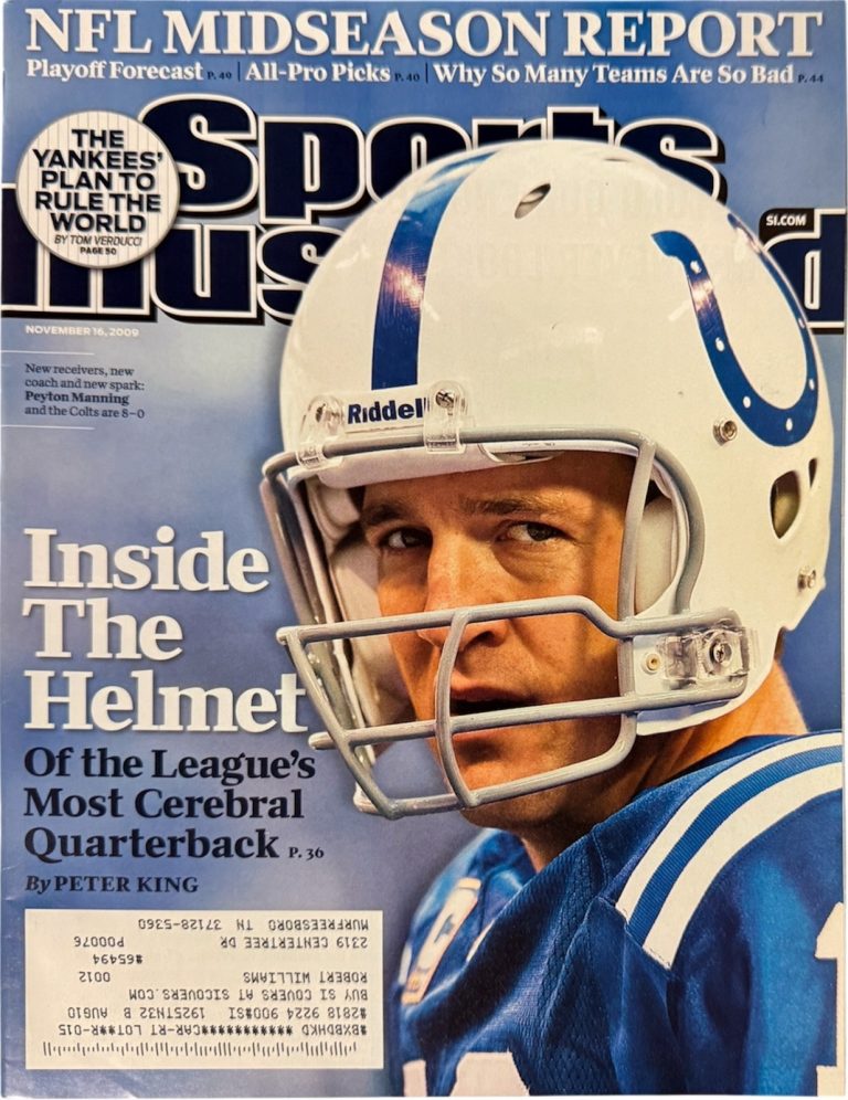 Sports Illustrated Full Magazine 11/16/2009- Peyton Manning Inside the Helmet