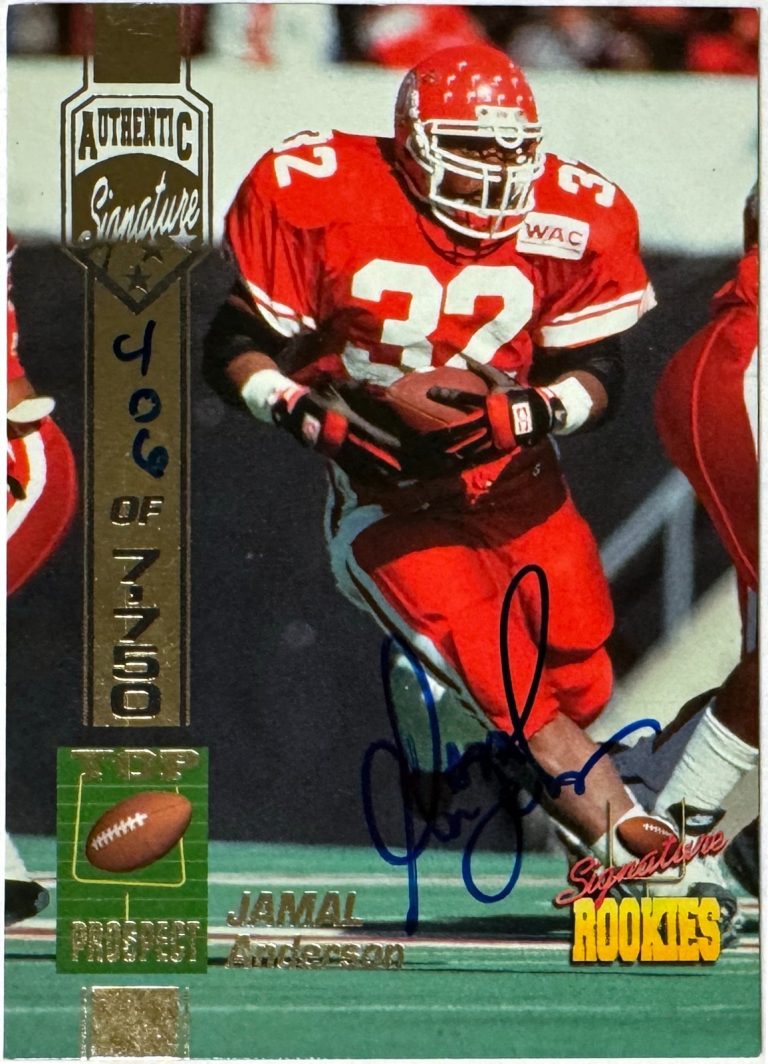 Jamal Anderson signed 1994 Signature Rookies On Card Auto /7750-  (Utah/Falcons)