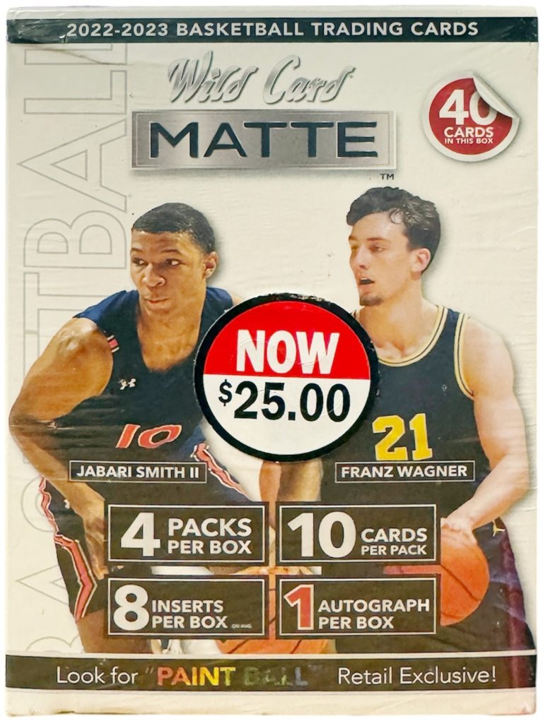 2022-23 Wild Card Matte Basketball Blaster Box-4PK/10CPP/40CPB-1 AUTO-New/Sealed