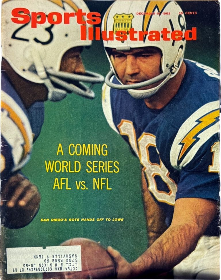 Sports Illustrated Full Magazine 12/16/1963-Tobin Rote/Chargers/AFL vs NFL Label