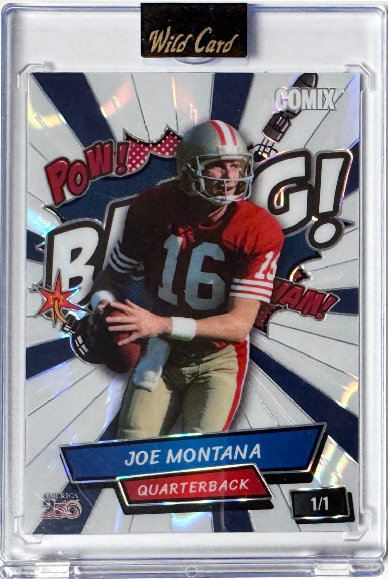 Joe Montana 2026 Wild Card Comix America 250 BANG! Card 1/1 #ACBL-JM 49'ERS