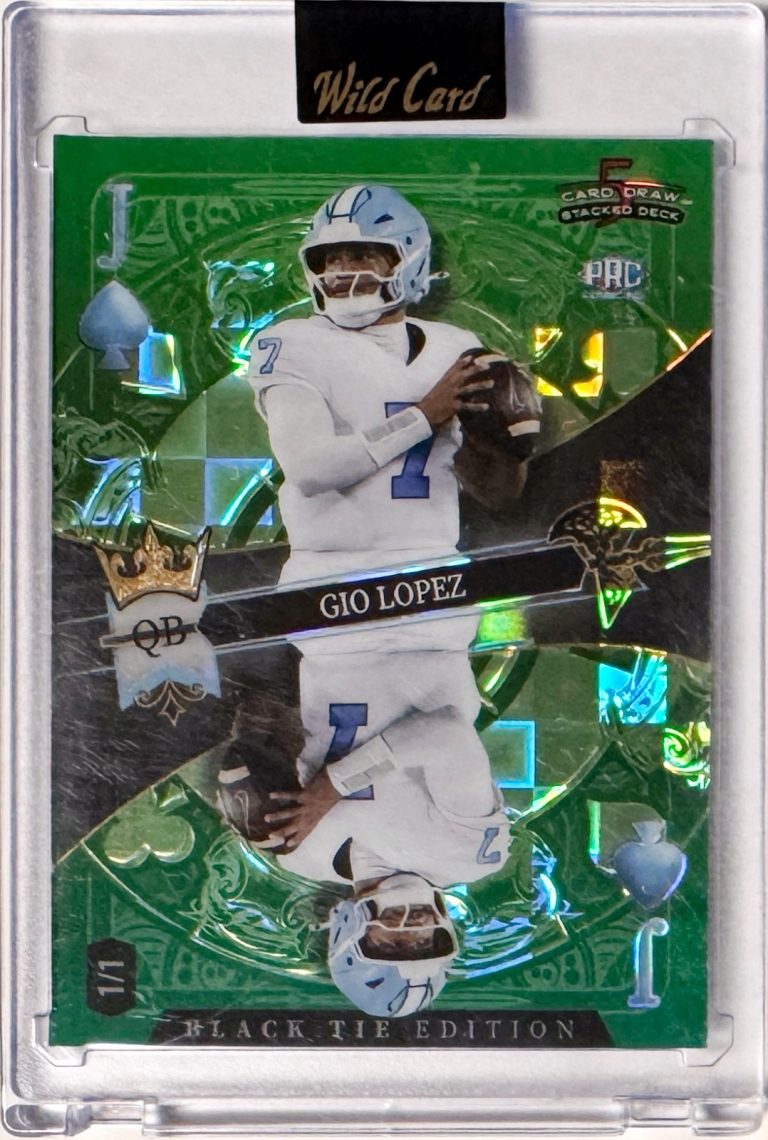 Gio Lopez 2026 WC Black Tie 5 Card Draw Jack Rookie Card 1/1 #SDPS-GLN TARHEELS