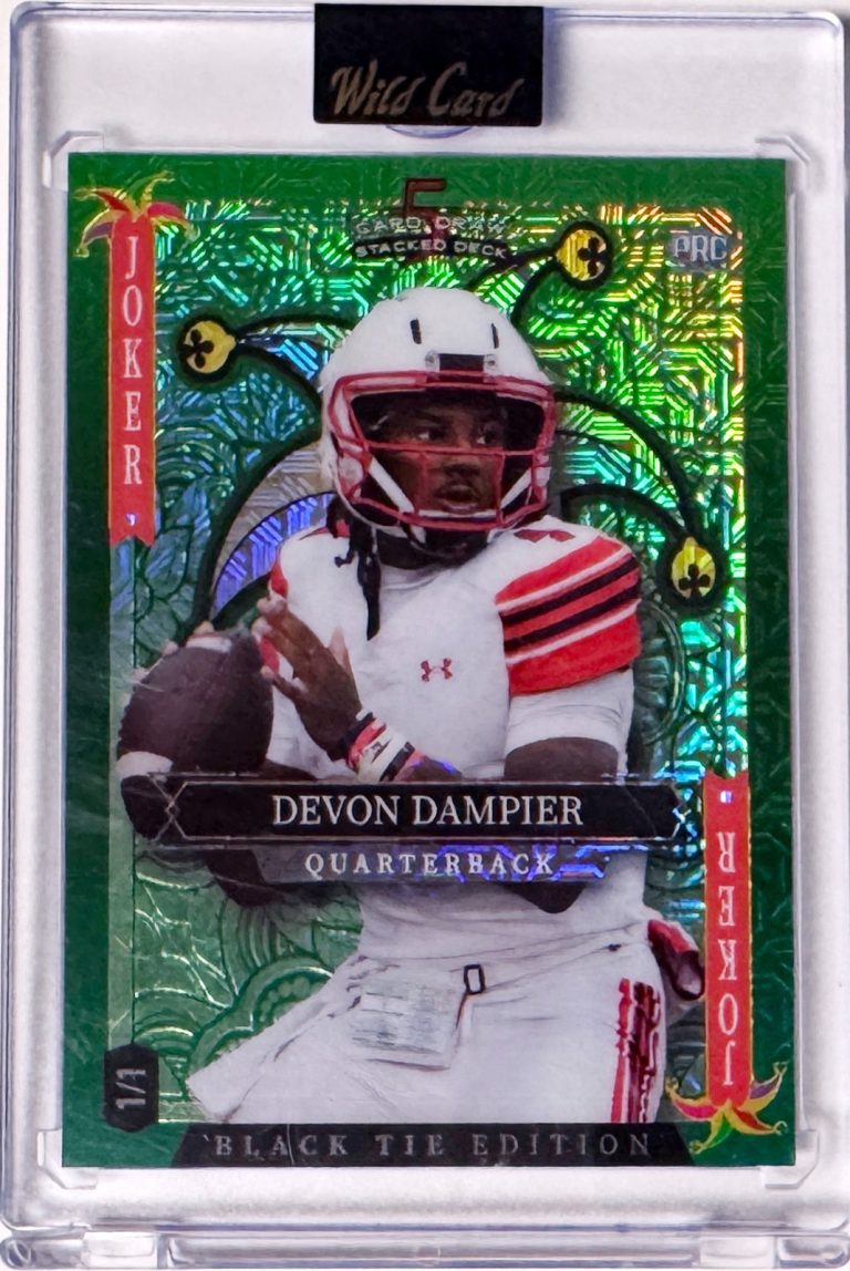 Devon Dampier 2026 Wild Card Black Tie 5 Card Draw Joker RC Card 1/1 #SDJJ-DDN