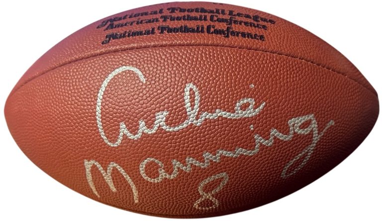 Archie Manning signed NFL Wilson Rep Football #8- COA (New Orleans Saints)