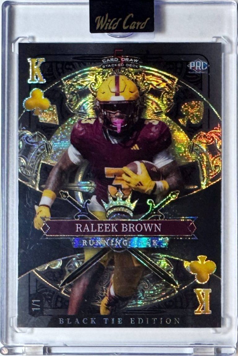 Raleek Brown 2026 Wild Card 5 Card Draw Black Tie King Rookie Card 1/1 #SDPC-RBN