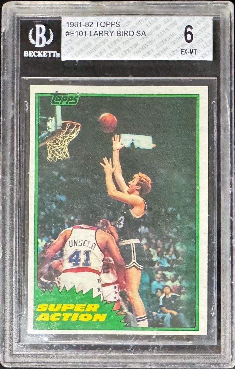 Larry Bird 1981-82 Topps Card #E101- Beckett/BGS Graded 6 EX-MT (w/ Sub Grades)