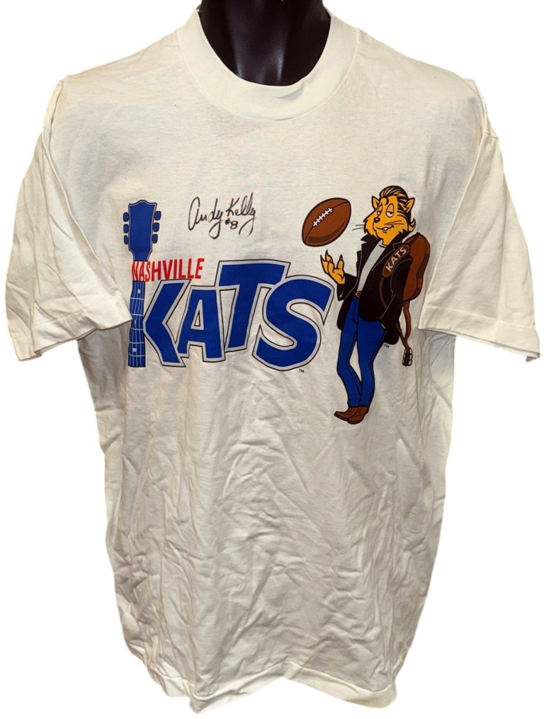 Andy Kelly signed Nashville Kats Arena League Football T-Shirt #8 imperfect-COA