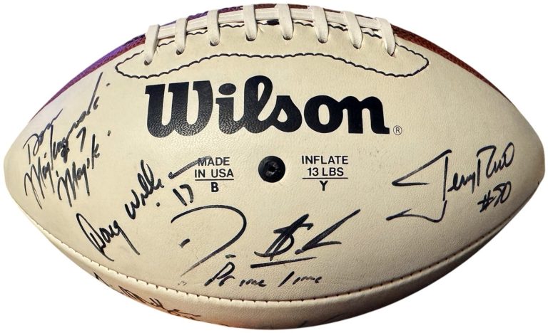 NFL Stars Multi Signed OFC Wilson NFL White Panel Football- 12 Sigs– Beckett Rev