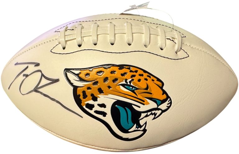 Trevor Lawrence signed Jacksonville Jaguars NFL Franklin Logo Football- Fanatics