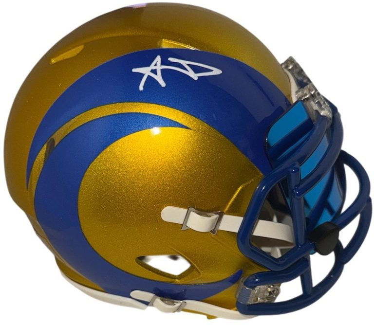 Aaron Donald signed Rams Riddell NFL Flash Alternate Speed Mini Helmet ding- BAS