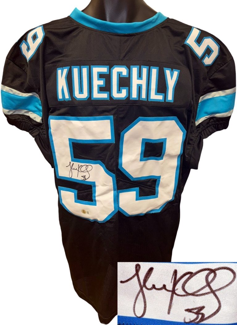 Luke Kuechly signed Carolina Custom Stitched Pro Style FB Jersey #59 XL- Beckett
