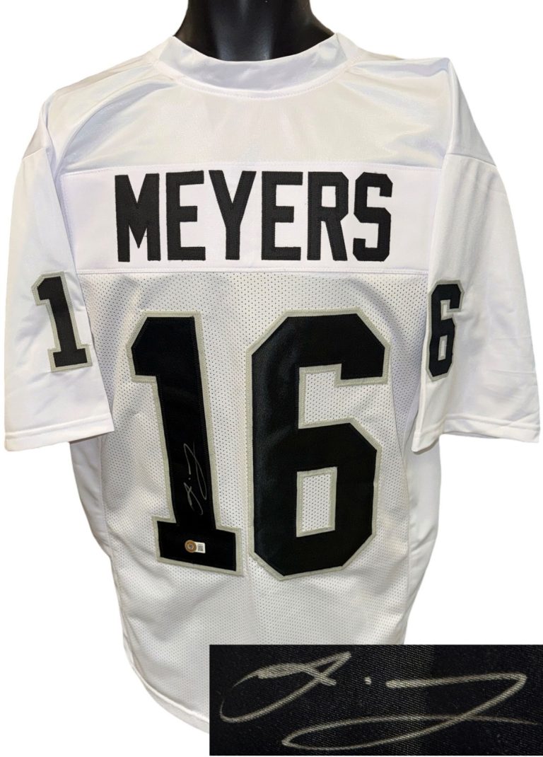 Jakobi Meyers signed Las Vegas Custom Stitched Pro Style Jersey XL   BECKETT WIT