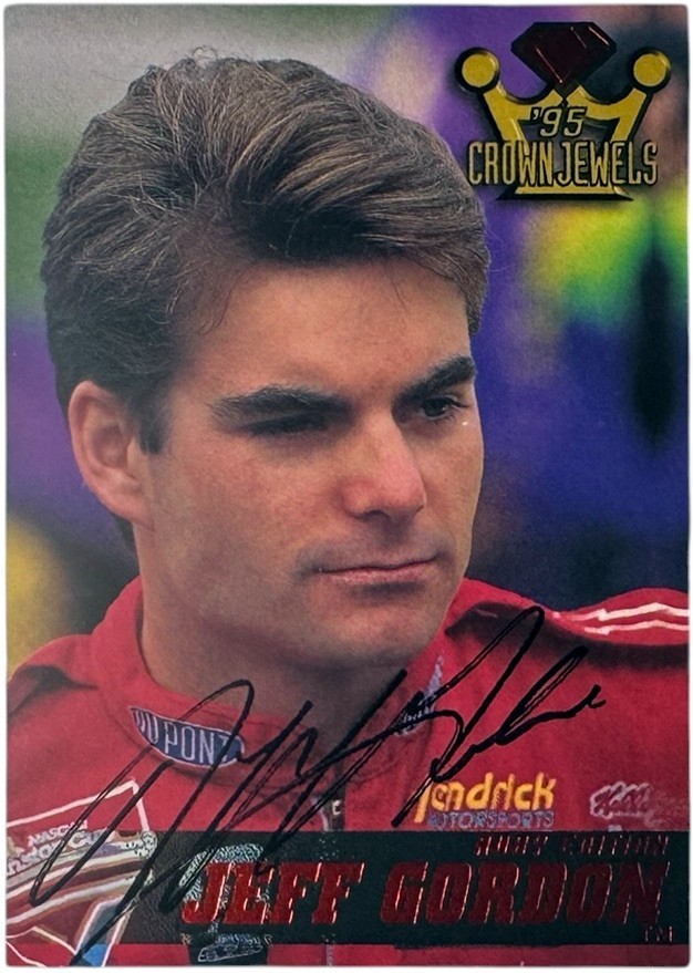 Jeff Gordon signed 1995 Wheels Crown Jewels Ruby NASCAR On Card Auto #02 - COA